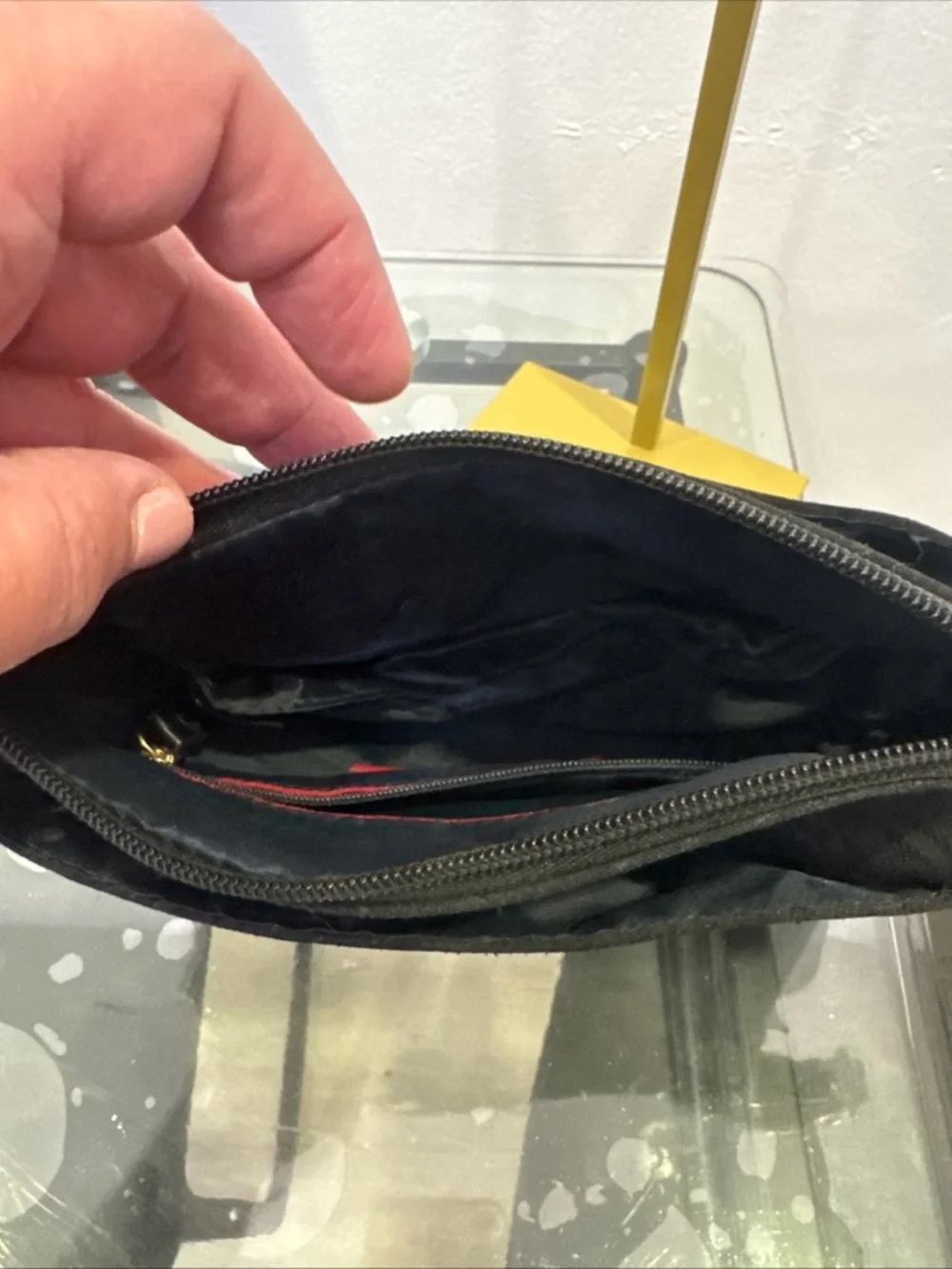Tommy Hilfiger Black Crossbody with Gold Chain Accent